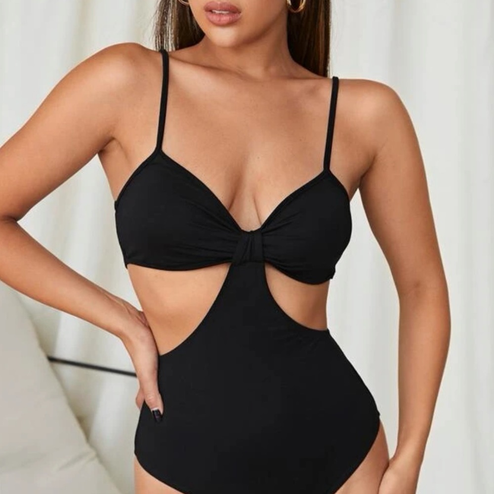 Shein Women’s Knot Front Cutout Cami Bodysuit